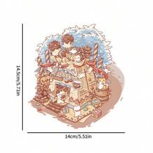 Cute Little Cat 3D Stereoscopic House Miniature Scene DIY Handmade Stickers And Collages, School Supplies,Back To School