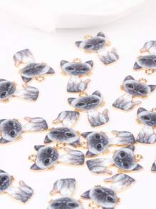 Paquete de 10 accesorios de joyería con diseños de gatos de dibujos animados lindos para hacer collares, colgantes y aretes de forma artesanal