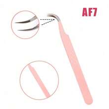 FADVAN 1 Pc Eyelash Tweezers Extension Pink Stainless Steel Superhard Tweezers With Fiber Tips High Precision Anti-Static Tweezers