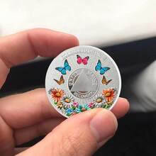Moneda de sobriedad de 1 año con forma de mariposa y sol, medallón con chip AA de girasol y cápsulas protectoras, moneda AA de plata para hombres y mujeres en recuperación, medallón de regalo con chip de sobriedad AA para hitos, moneda de la suerte. - 1 año - Ver 5