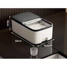 Caja de almacenamiento de arroz para el hogar, 10KG, con tapa, a prueba de insectos, a prueba de humedad, tarro sellado de grano, contenedor de cocina para almacenar granos secos - negro 10 kg - Ver 5