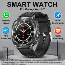 GUHUAVMI 2025 New Smart Watch Compatible With Galaxy Watch 7, Wireless Calling/Dial, 1.43inch AMOLED Full Screen Touch, AI Voice, Info Push, NFC Access Control, SOS Call Smartwatch, ECG/Heart Rate/Sleep Monitoring, Fitness Tracker, Health Smartwatch For Men Women, Compatible With Android IOS