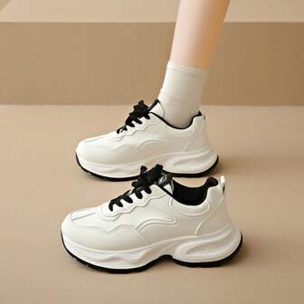 厚底厚底女运动鞋2025春季新款增高休闲运动鞋百搭轻便小白鞋