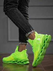 Women's Sporty Lace-Up Fabric Upper With Letter Tape Design Cleated Sole Athletic Sneakers