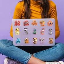 50 pièces Autocollants d'animaux limbiques colorés, autocollants mignons de dessin animé pour ordinateur portable, bouteille d'eau, bagages, cahier, imperméables, graffitis, vinyle, fournitures scolaires, rentrée scolaire - Multicolore - Voir 5