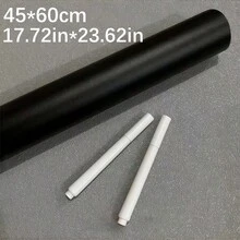 1 Roll + 5 Pieces Chalk Self-Adhesive Chalkboard Sticker, Removable DIY Blackboard Wall Paper, Applicable For School, Office, Home, Notebook, Labels, Bulletin Board - Black - View 11