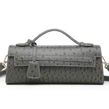 Bolso de hombro Bolso Birkin de gran capacidad de grano de lichi, versátil - Patrón de serpiente gris - Ver 3