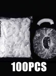 100 Pcs Disposable Food Cling Film Cover Shower Head Cover Multi-Purpose Disposable Shrink Bag Disposable Shoe Cover Thickened Kitchen Cling Film Household Refrigerator Refrigerated Food Preservation Cover Elastic Telescopic Cover
