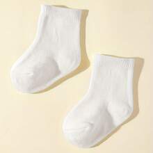 10 đôi tất cotton trắng cho bé, tất cổ ngắn cho bé, tất trẻ nhỏ, phù hợp mọi mùa. - trắng - Xem 4