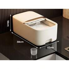 Caja de almacenamiento de arroz para el hogar, 10KG, con tapa, a prueba de insectos, a prueba de humedad, tarro sellado de grano, contenedor de cocina para almacenar granos secos - negro 10 kg - Ver 9