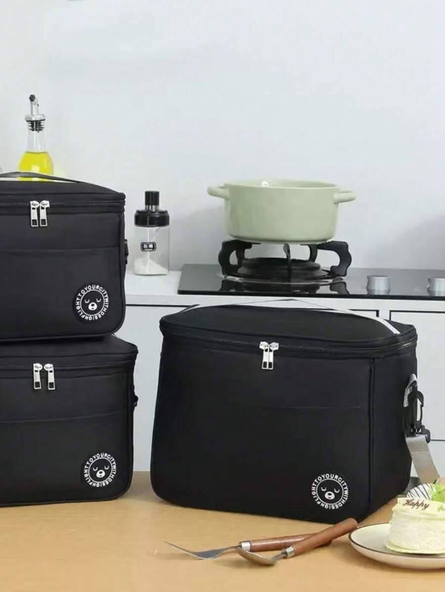 Bolsa térmica aislada de gran capacidad para el almuerzo, bolsa portátil para el almuerzo, bolsa para picnic al aire libre, bolsa para el almuerzo estudiantil con forro de papel de aluminio