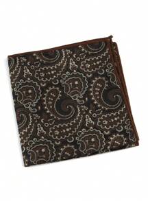 ZLQ&GOU 1pc Fashion Men's Handkerchief, Paisley Pattern Pocket Square, Contrast Color Woven Handkerchief Suitable For Wedding, Party, Formal Occasions, Gentlemen's Suit Decoration