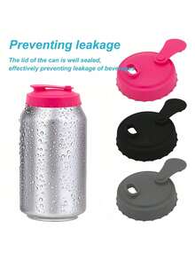 1/2pcs Reusable Can Covers, Silicone Soda Bottle Caps, Can Top Protectors For Soda, Beer, Energy Drinks, Juice Cans - Multicolor - View 7