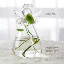 Clear Glass Vase Angel Shape Flower Plant Hanging Container Beautiful Home Decoration - Transparent - View 2