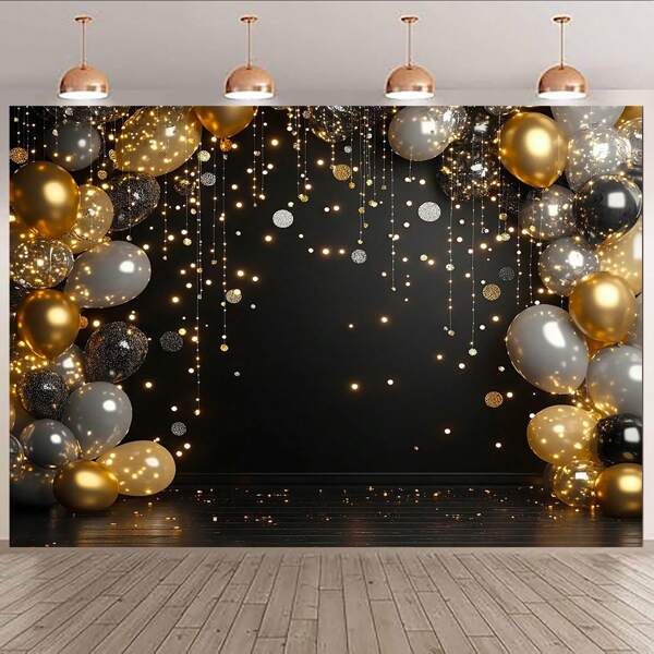 Pancarta de fondo polivalente de polyester con purpurina plateada para fiestas de disco, apta para bodas, cumpleaños, aniversarios y talla grande - Ideal para photocalls y decoración de habitaciones