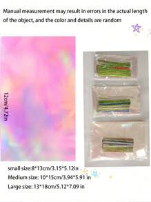 100 piezas - Bolsas de celofán fluorescentes para aperitivos, bolsas de regalo de plástico holográfico, cordones de plomo, adecuadas para regalos de fiesta, dulces, galletas, aperitivos, regalos pequeños, bolsas de papel para vidrio, bolsas de regalo de plástico, galletas transparentes, bolsas para aperitivos, lazos con nudos para bolsas de regalo de fiesta