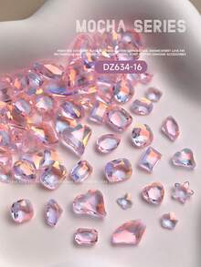 20pcs K9 Nail Rhinestones, Assorted Asymmetrical Shape Shiny Decorative Nail Gems, Ice Candy Asymmetrical Shaped Transparent Bottom Nail Art Studs Nails Nail Supplies - Multicolor - View 15