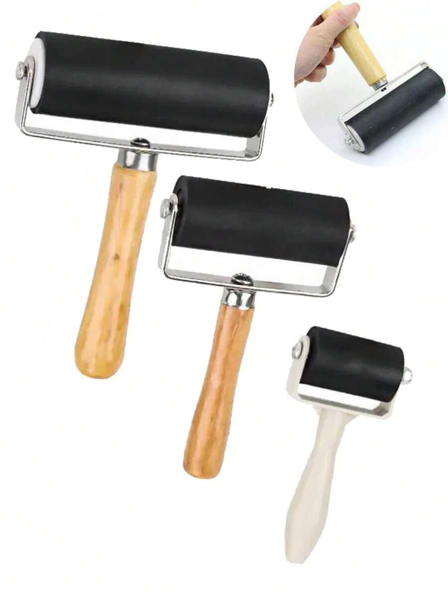 DIY 艺术压力滚筒，多种尺寸选择，专业手工艺术印刷工具，适用于油毡印刷、压印、壁纸和工艺品