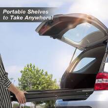 Folding Trolley Cart Shelf Storage Rack Rolling Office Wheels Metal 3/4/5 Tier - Black - View 4