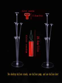 Table Balloon Stand Kit (2Table Balloon Holder, 1Balloon Pump, 1Balloon Knotter), Balloon Sticks Balloons Stand, Transparent Balloon Stand Decoration For Party, Wedding, Birthday, Christmas