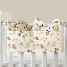 1pc Print Multi-Function Hanging Diaper Caddy Organizer, Baby Nursery Diaper And Accessories Organizer, Changing Table Diaper Storage, Toy Storage Bag, Crib Organizer, Stroller Hanging Bag, Holds Bottles, Diapers, Toys, And Pacifiers - Multicolor - View 3