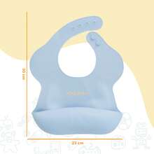 babero de silicon para bebé - Azul - Ver 2