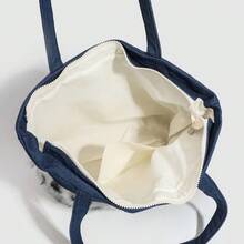 Denim Wool Bag Large Capacity Women's 2025 New Spring Patchwork Student Class Bag Girl Y2k Commuter Bag Perfectly Matches Your Style Of Dress And Shows Your Beauty, Send Yourself And Your Family The Best Holiday Birthday Gift