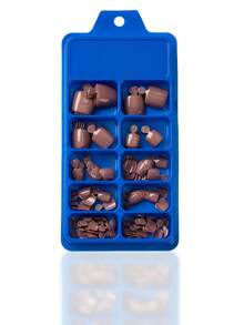 120片亮面假脚趾甲，12种尺寸/盒，棕色按压式脚趾甲，全覆盖短方形人造亚克力脚趾甲片，适用于女性和女孩，棕色脚趾甲美甲用品 - 棕色 - 查看 5