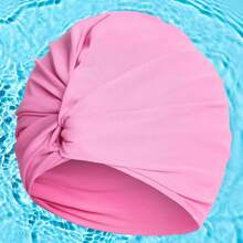 1pc Women Adult Swim Cap, Double-Layer Twist Flower Swim Cap, Comfortable Non-Slip Ear Protection Swimming Cap, Spa Swimming Hat, Beach Essentials, Beach Accessories, Pool Float