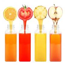 10pcs Transparent Juice Bottles, Suitable For Home Or Outdoor Camping Water Bottle For Outdoor For Sport