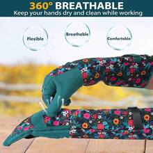 Gardening Gloves For Women2Breathable Leather Garden Gloves With Grip, Thorn-Proof Puncture-Resistant Work Gloves - Green - View 5