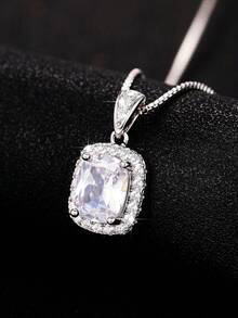 1件装奢华立方氧化锆吊坠项链，女士情人节、订婚纪念日、派对首饰礼物 - 1# - 查看 14