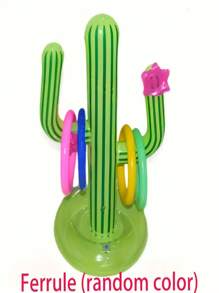 1 Set Inflatable Cactus Ring Toss Game - Perfect For Beach And Pool Parties, Durable PVC Material, Ideal Holiday Or Birthday Gift, Suitable For Holiday Gatherings, Perfect For Outdoor Pool Parties And Water Parks, Outdoor Toss Game, Also An Interactive Prop For Parties And Holidays, Pool Party Supplies, A Great Game Gift For Friends, Family, And Classmates