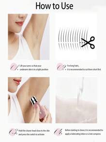 Mini Razors For Women, Upgraded Portable Powerful Electric Razors For Women Men, Facial Hair Remover For Women, Painless Face Shaver For Travel Office Business Trips, 300mAh