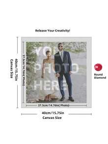 1pc Custom 5D DIY Diamond Art Painting Kit - Personalize With Your Photo, Round Or Square Acrylic Diamonds, Ideal For Home Decor & Unique Gifts, 11.81x15.7in, Diamond Art Kits - Multicolor - View 40