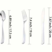 150件套银质餐具套装 - 50把叉子、50把刀、50把勺子 - 餐具、餐饮、派对、菜肴、晚宴、婚礼、万圣节、圣诞节、美食、厨房用具 - 銀色 - 查看 2
