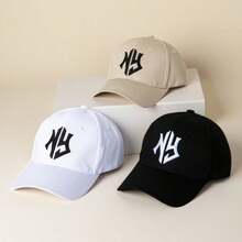 1 Pc & 3 Pcs Pack Unisex Personalized 3D Embroidery NY Solid Baseball Cap, Breathable UV Protection Casual Outfit For Spring & Summer - Multicolor - View 5