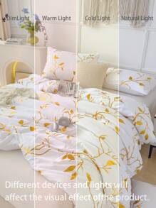 Ensemble de housse de couette style doré doux - Meilleur 2/3 pièces Ensemble de couette matelassée - Comprend 1 housse de couette et 1/2 taie d'oreiller - Abordable et de haute qualité pour lit simple, double, queen et king. Couette en métal doré et brillant, ensemble de draps