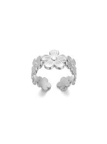 1 Pieza Anillo de Pétalos de Flor de Acero Inoxidable para Mujer, Dama, Elegante Chapado en Oro de 18k, Anillo de Boda Diario, Regalo de Joyería para Fiestas