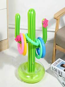 1 Set Inflatable Cactus Ring Toss Game - Perfect For Beach And Pool Parties, Durable PVC Material, Ideal Holiday Or Birthday Gift, Suitable For Holiday Gatherings, Perfect For Outdoor Pool Parties And Water Parks, Outdoor Toss Game, Also An Interactive Prop For Parties And Holidays, Pool Party Supplies, A Great Game Gift For Friends, Family, And Classmates
