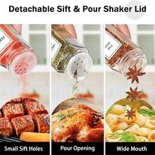 24/12pcs [Glass Spice Jar Set] 4oz Square Spice Bottles With Bamboo Lids, Airtight Leak-Proof, Refillable Transparent Spice Jars, Suitable For Pepper, Salt, Sugar Powder, Kitchen Storage Organization Spice Rack, Cooking, Dining, Meal Prep, BBQ Kitchen Accessories, Mother's Day Gift - Acacia Wood Cover - View 9
