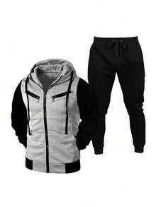 RAMAZZONI Set Of Cold Weather Blouse, Hooded Cotton Jacket + Jogger Pants For Men And Women - 灰色 - 查看 1