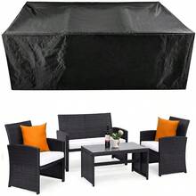 1 pieza Cubierta impermeable y antipolvo de color negro para muebles de exterior, sofá, mesa y sillas en el jardín y la cocina