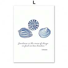 1pc/3PCS Wall Arts Posters Optional Frame Modern Watercolor Blue Coastal Sea Creatures Posters Prints Octopus Conch Jellyfish Wall Art Canvas Painting Room Home Decor - Multicolor - View 49