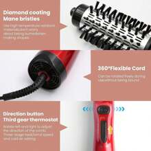 Rotating Hair Dryer Brush, Rotating Hair Brush, Rotating Blow Dryer, 3-In-1 Hot Air Styler And Rotating Hair Dryer For Dry Hair, Curl Hair, Straighten Hair