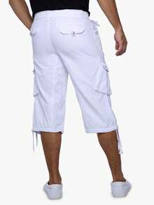 X RAY Men's Belted Snap Detail Cargo Shorts - 白色 - 查看 2