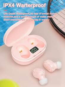 GENAI [Version améliorée] Mini écouteurs sans fil intra-auriculaires, légers, avec microphone intégré, étanches, son premium immersif, connexion longue distance avec boîtier de chargement