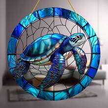 1pc Acrylic Turtle Sunlight Catcher - Vibrant Decorative Piece, Lively Garden And Patio Sunlight Catcher, Spiritual Room Decor, Perfect Gift For Turtle Lovers, Beach And Bathroom Decoration - Blue - View 8