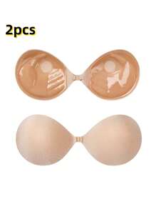 Sujetador adhesivo de 3 cm de grosor, sujetador invisible para vestidos sin espalda y sin tirantes para pechos pequeños, sujetador reutilizable para aumento de busto