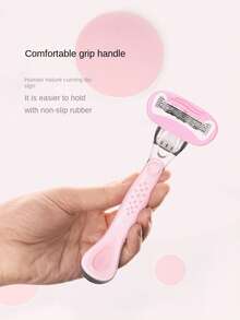 2pcs Women's Razor With A Soap Strip Is Suitable For Sensitive Skin,Featuring Five Layers Of Stainless Steel Blades For Hair Removal On The Face/Legs/Armpits/Bikini Beauty Shaver - Multicolor - View 2